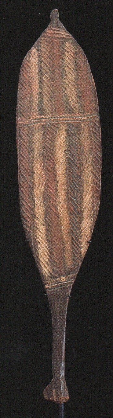 aboriginal woomera with painted ochre