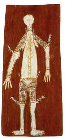 January bark Painting of a woman dressed for ceremony
