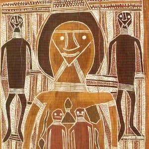 Mawalan Marika Yirrkala bark Paintings