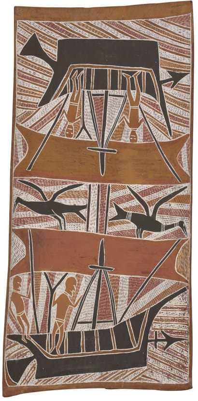 Birrikidja Gumana aboriginal bark painting