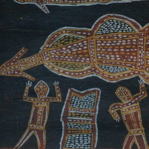 Groote Eylandt ceremony on bark
