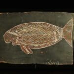 Groote Eylandt Aboriginal bark painting of a Dugong