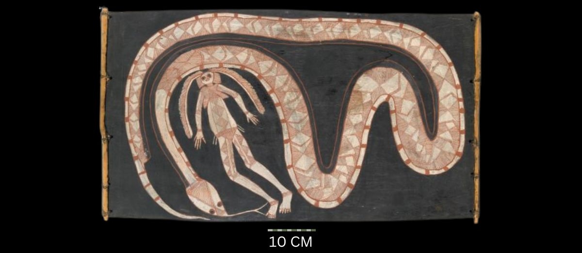 Nawaram - Rock Python Eating Dreamtime Woman -ngalyangdon