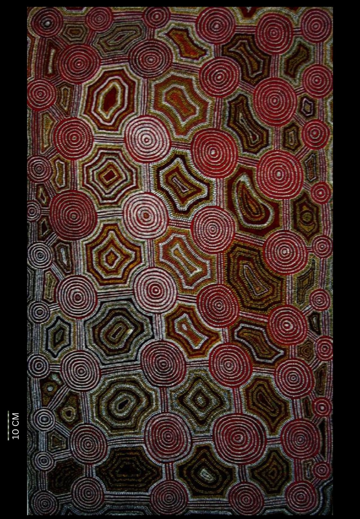 Untitled (The Rockhole Site of Kulkutanya) 1980 Australian Aboriginal painting by John Kipara Tjakamarra titled Men and Women 1972