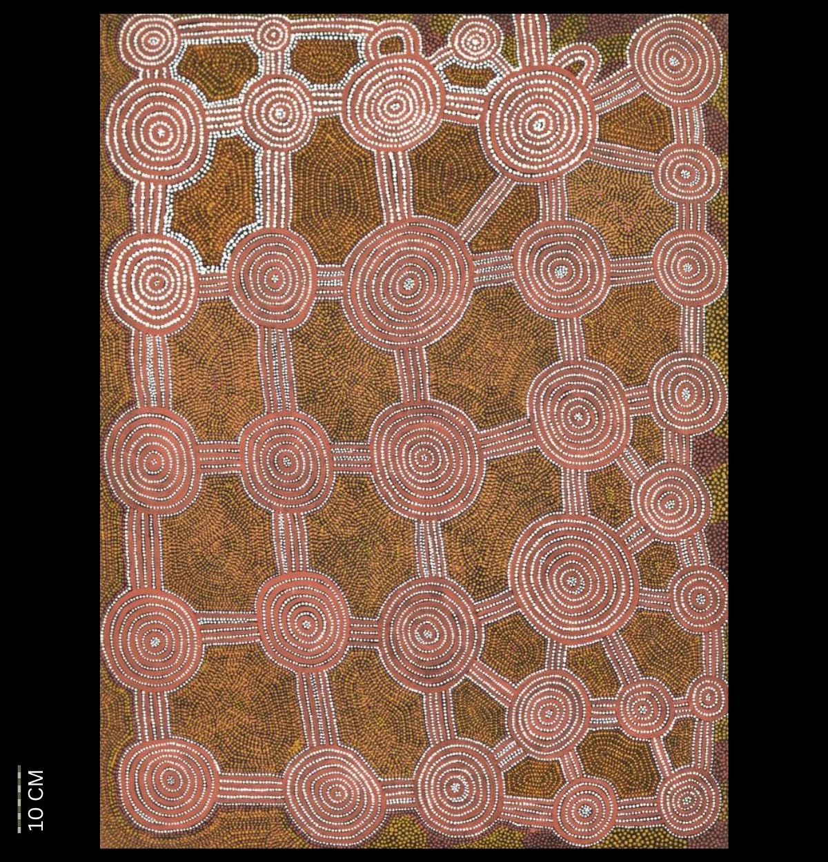 Tingari, 1982 Australian Aboriginal painting by John Kipara Tjakamarra titled Men and Women 1972