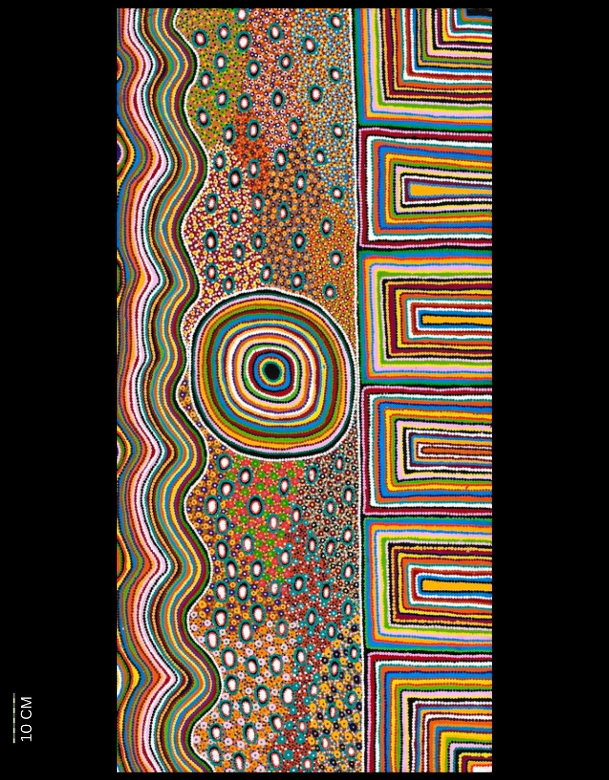 Bullun Bullun, 2002 Australian Aboriginal painting by John Kipara Tjakamarra titled Men and Women 1972