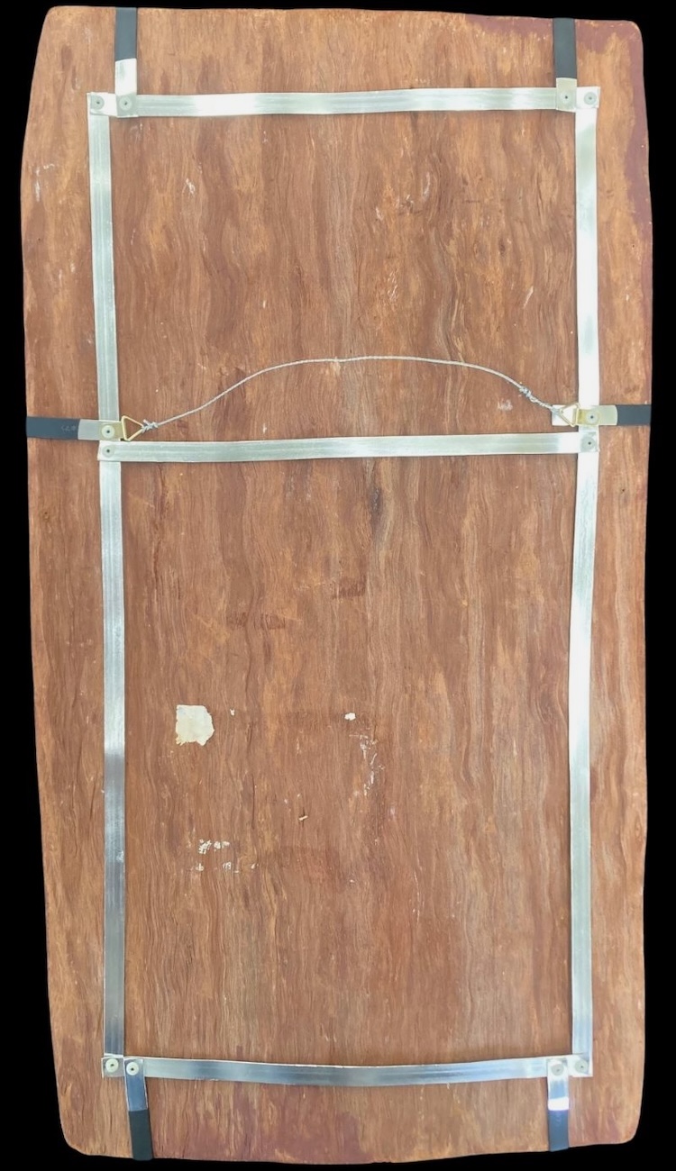 reverse of David Malangi bark painting