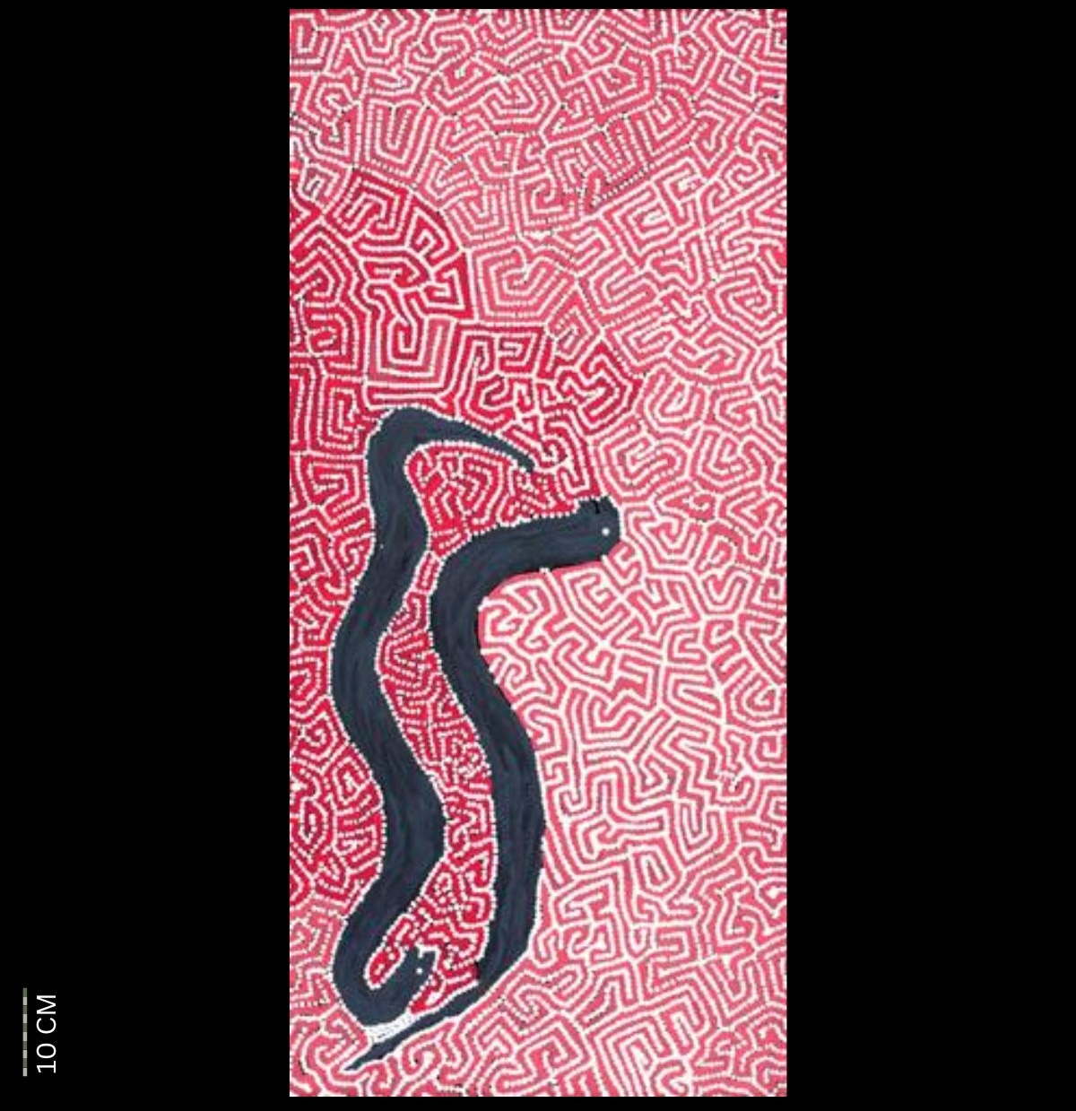 Untitled Australian Aboriginal painting by Timmy Payungka Tjapangati titled Cave story painted in 1971