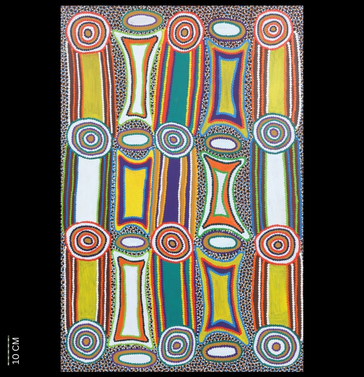 Luurnpa Australian Aboriginal painting by John Kipara Tjakamarra titled Men and Women 1972