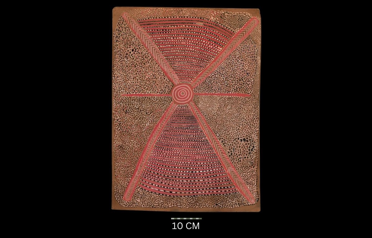 Untitled Australian Aboriginal painting by John Kipara Tjakamarra titled Men and Women 1972