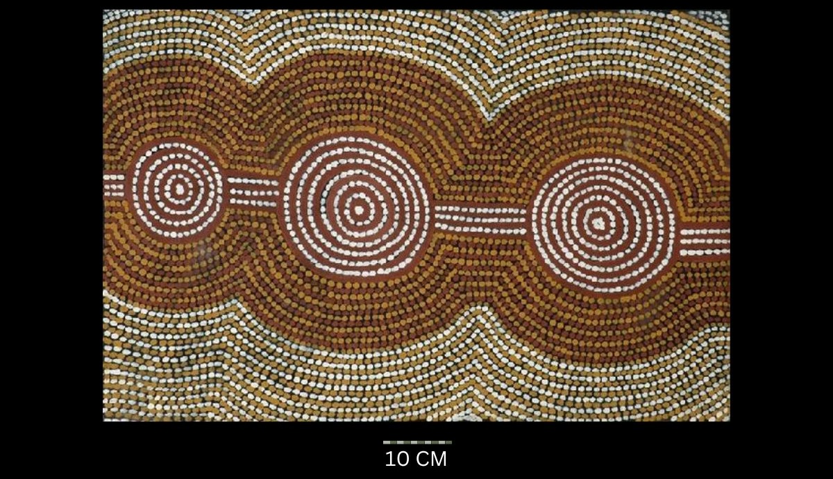 Untitled - Tingari Australian Aboriginal painting by John Kipara Tjakamarra titled Men and Women 1972