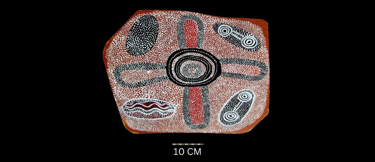 Untitled 1972 Australian Aboriginal painting by John Kipara Tjakamarra titled Men and Women 1972