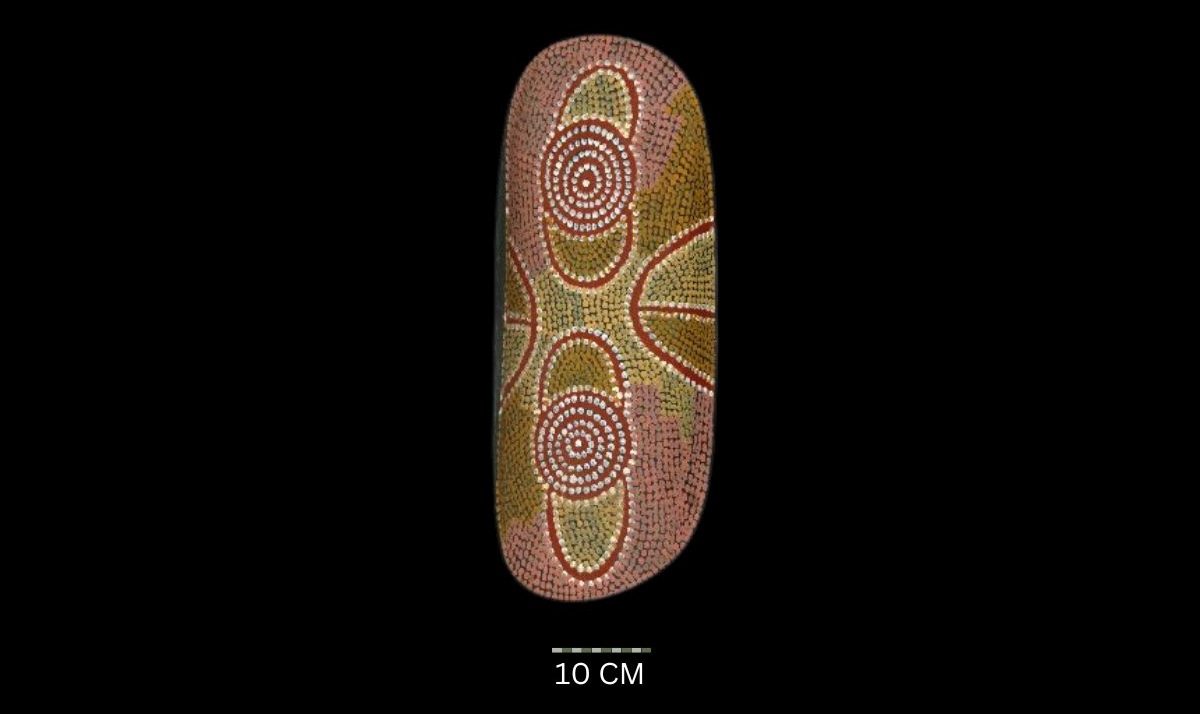 Painted Coolamon with Mens Design