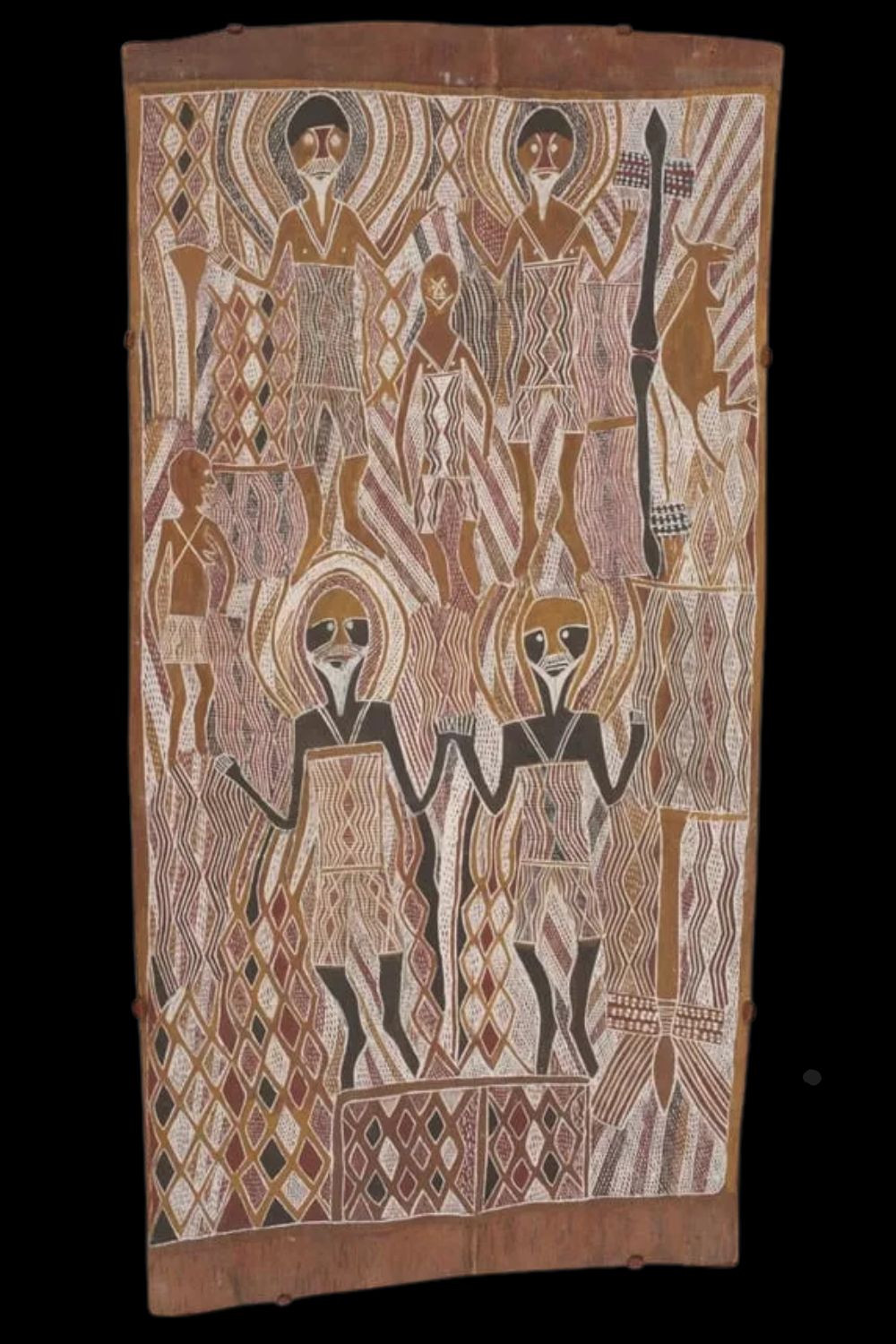 figurative bark painting by aboriginal artist Birrikidji Gumana