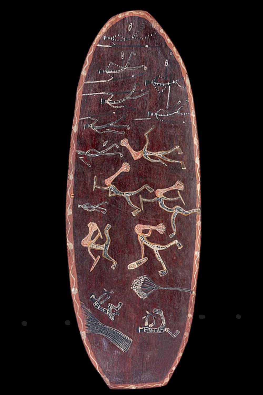 Charlie Brinken bark painting depicting aboriginal ceremony