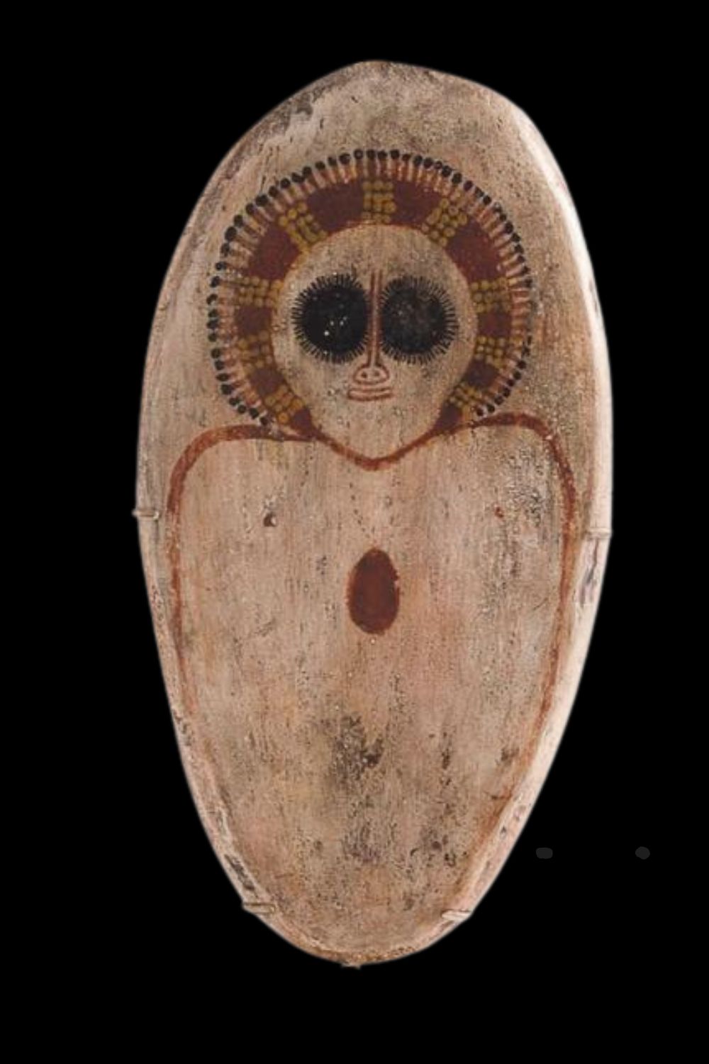 Charlie numbelmoore Wandjina on slate Aboriginal Art by Charlie Numbelmoore of a Wandjina painted on slate