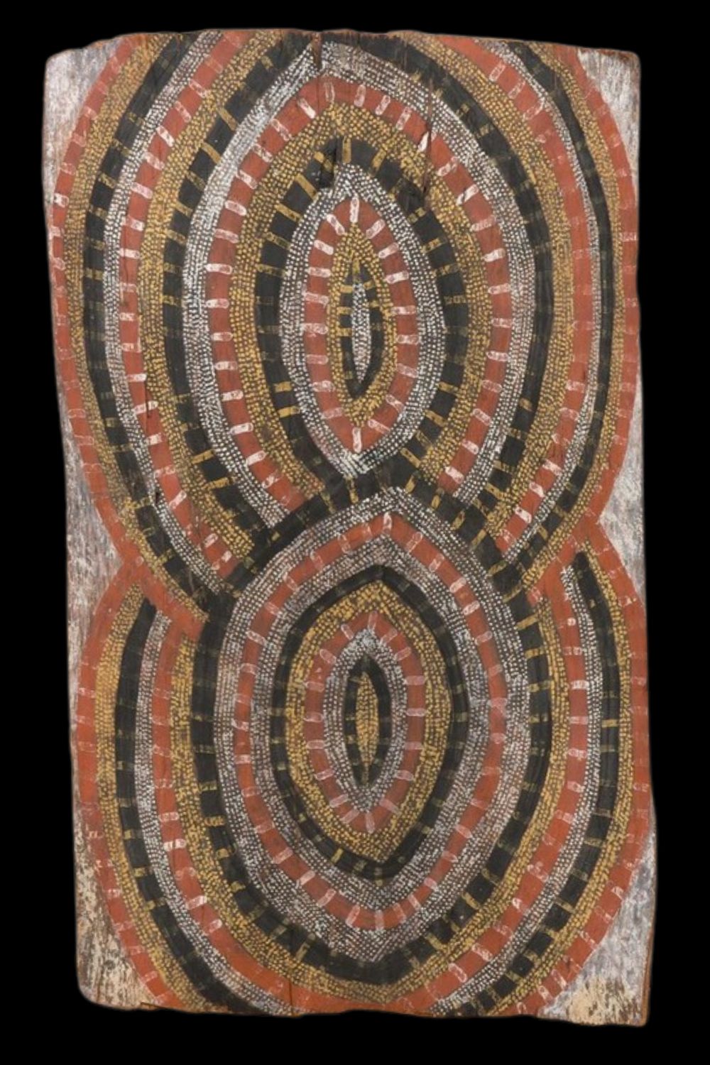 Deaf Tommy Mungatopi Aboriginal bark painting from the Tiwi Islands by Deaf Tommy Mungatopi