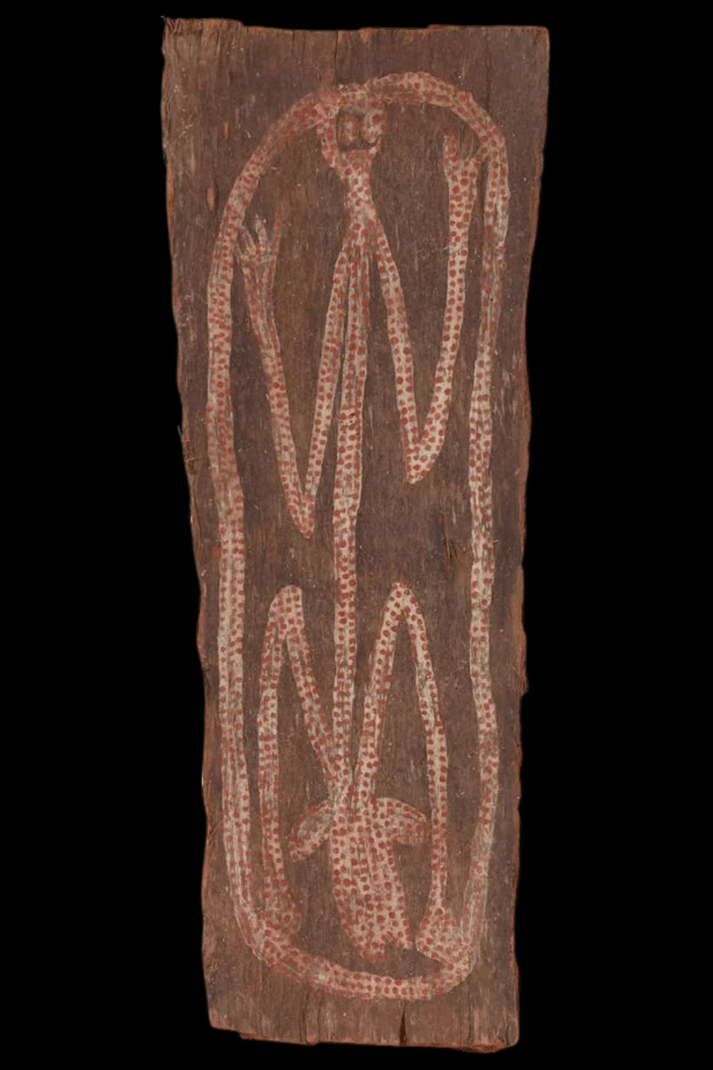 Diidja or MANDIDJA bark painting of a namarrkon lightnig spirit