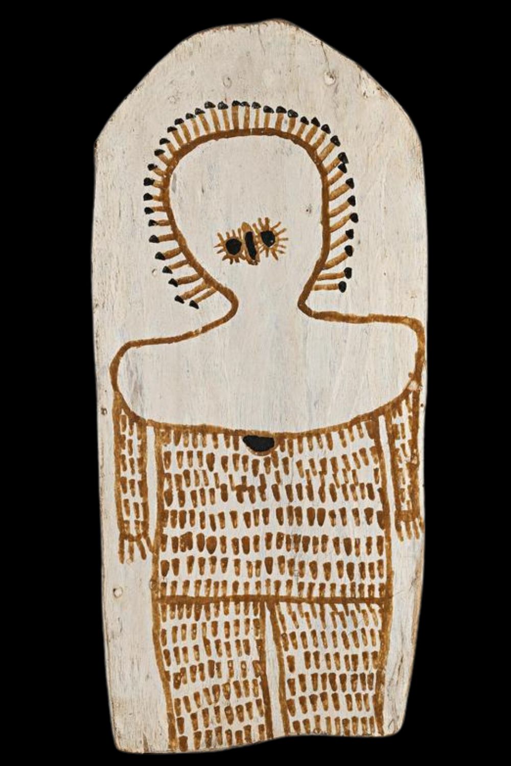 Ignatia Djanghara Bark painting of a Wandjina by Ignatia Djanghara