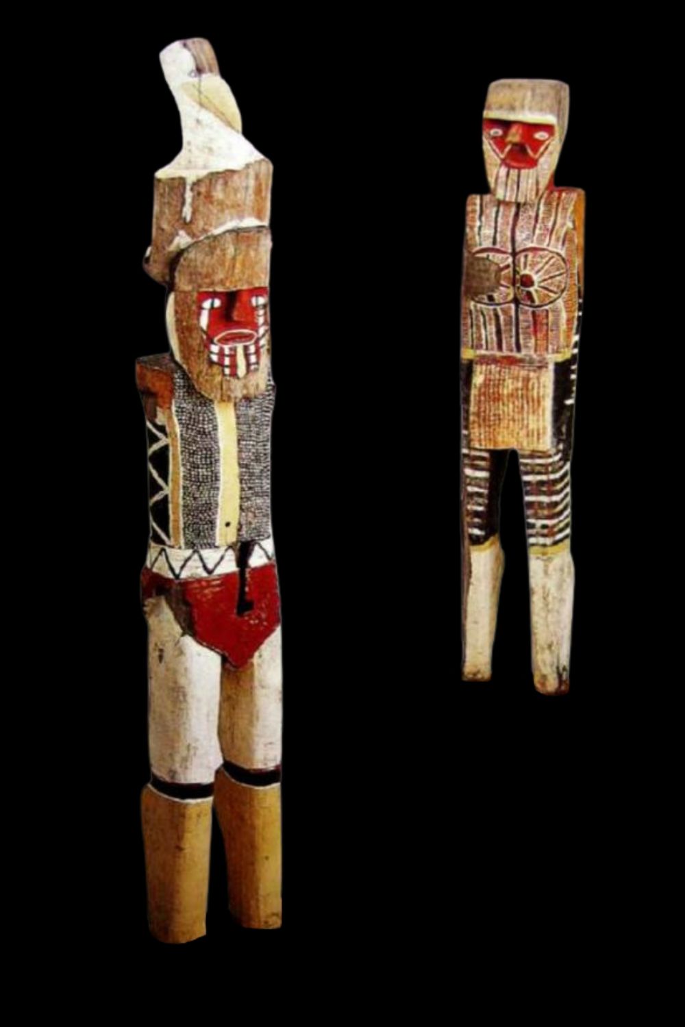 two Mani Luki Wommatakimmi Tiwi Island sculptures
