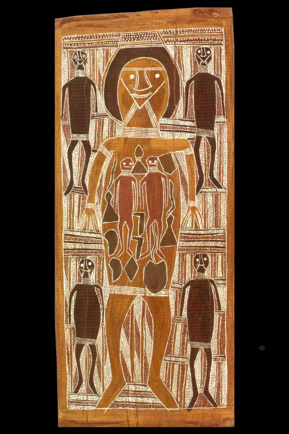 Mawalan Marika Aboriginal bark painting from Yirrkala by Mawalan Marika