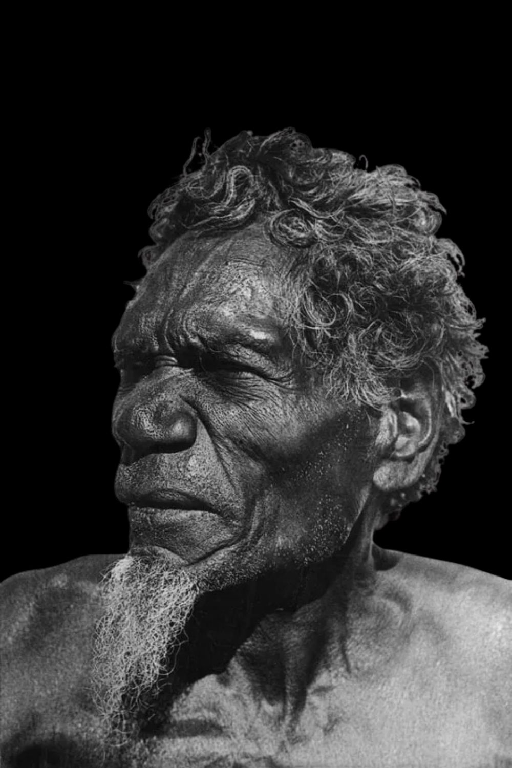 Mawalan Marika-38 Black and white photograph of Australian Aboriginal artist Mawalan Marika