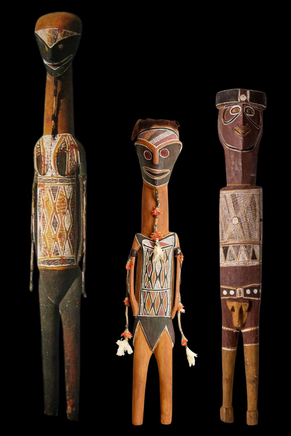 Munggurrawuy Yunupingu sculptures three aboriginal sculptures by Munggurrawuy Yunupingu