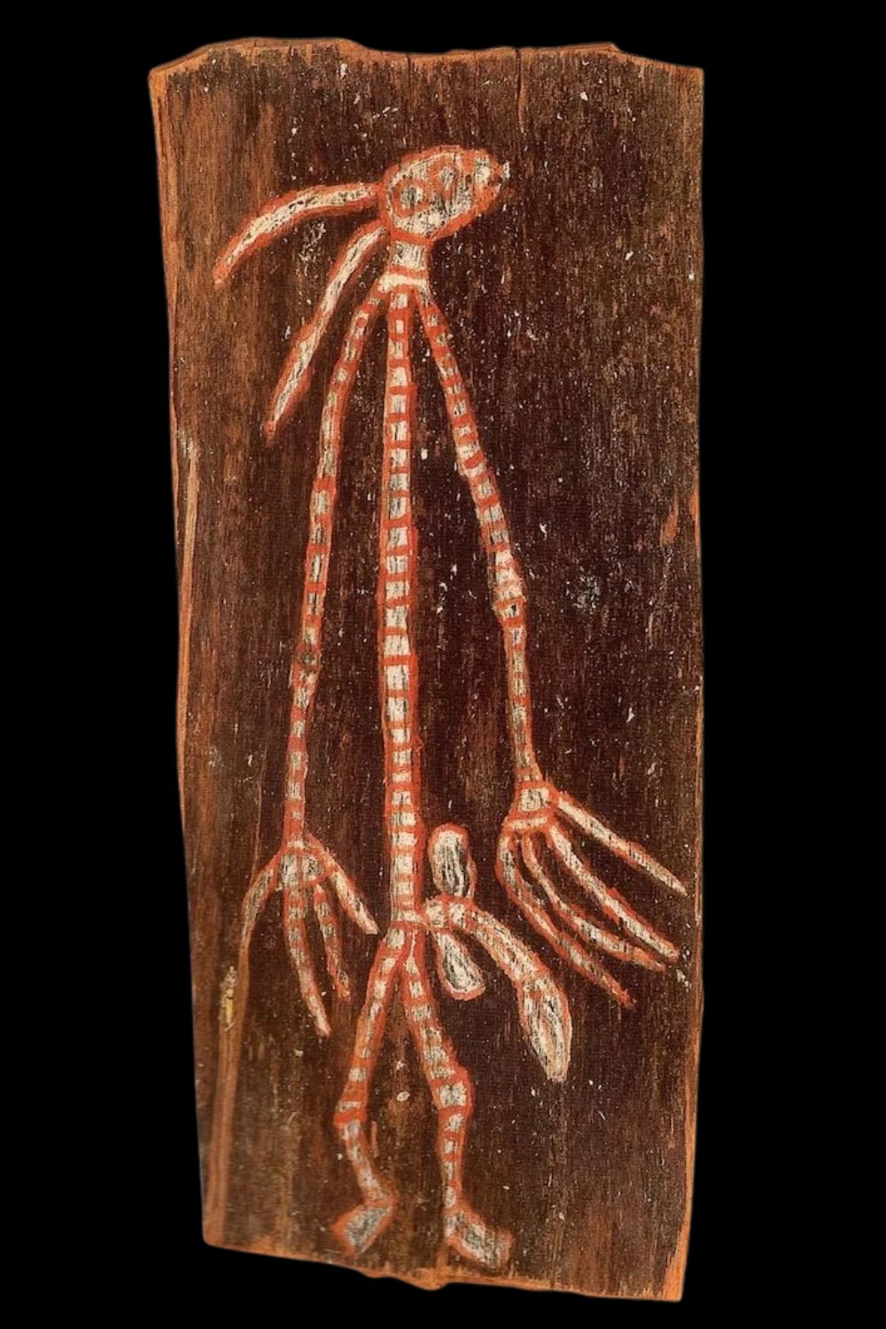 Nadjombolmi, Charlie Barramundi, Namorrordo Aboriginal bark painting by Nadjombolmi, Charlie Barramundi of a Namorrordo spirit