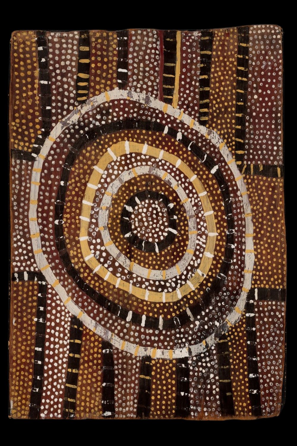 Paddy Henry Ripijingimpi Teeampi bark painting from the Tiwi Islands