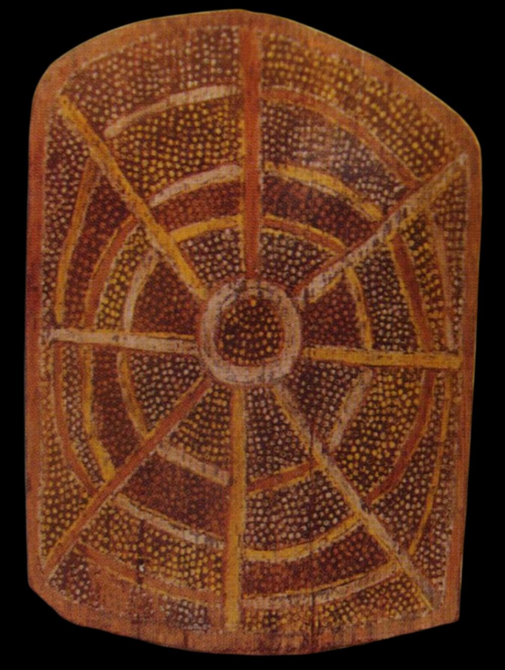 Stanislaus Puruntatameri tiwi bark painting showing traditional skin designs