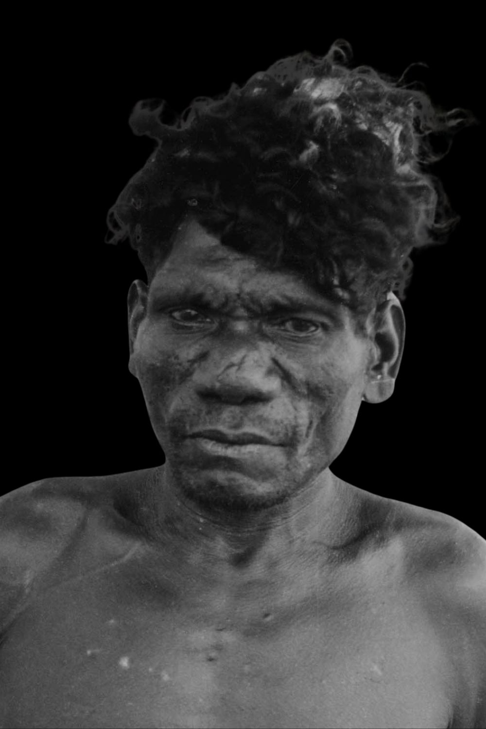 Black and white photograph of Mathaman Marika