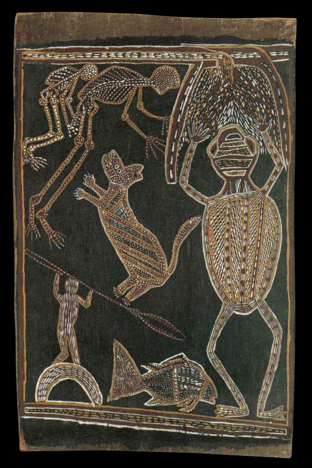 Dreaming story by Nandabitta painted on bark