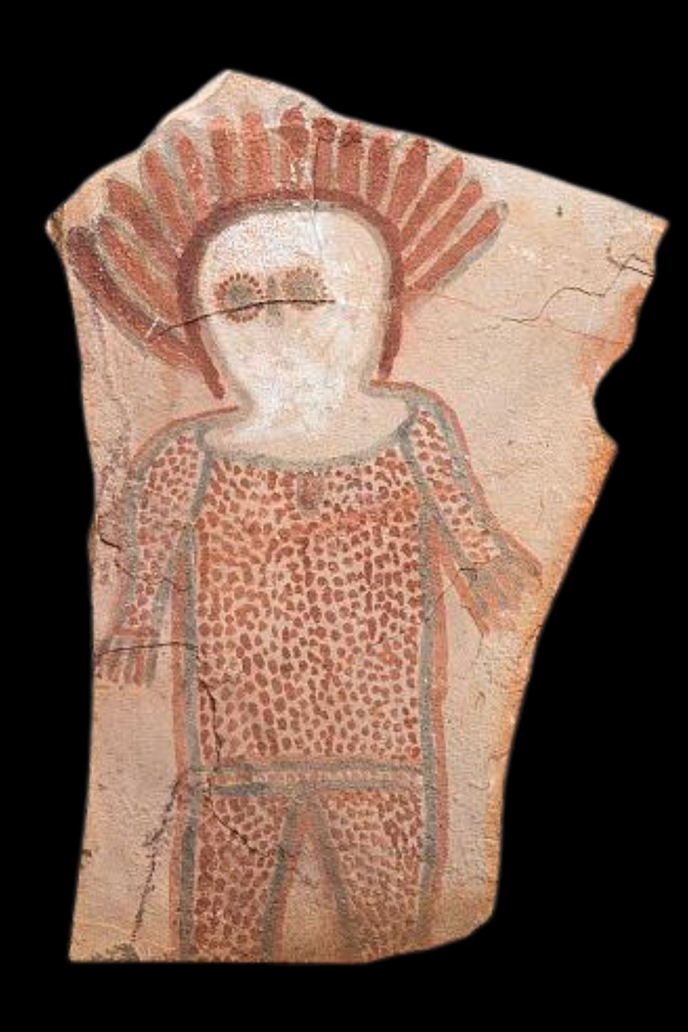 Wattie Karruwara painting of a wandjina on slate Wattie Karruwara painting of a wandjina on slate