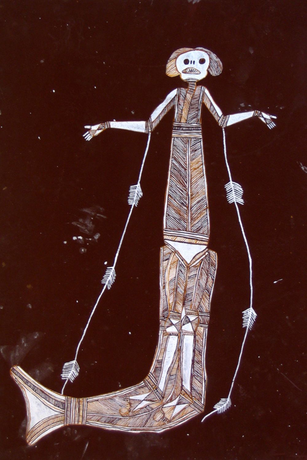 Aboriginal Painting of a Yawkyawk by Dick Murrumurru 