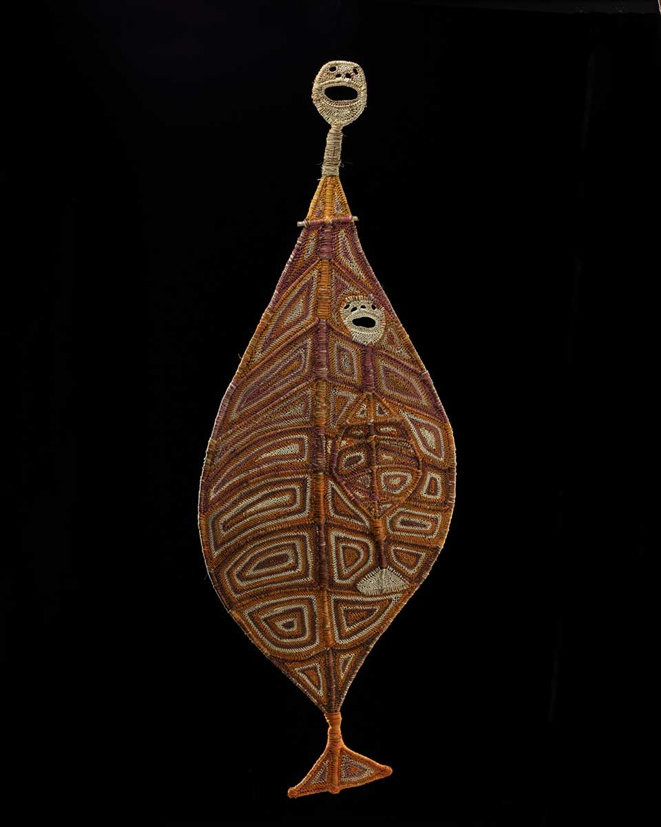 Aboriginal sculpture made by Dorothy Bunibuni of a Yawkyawk