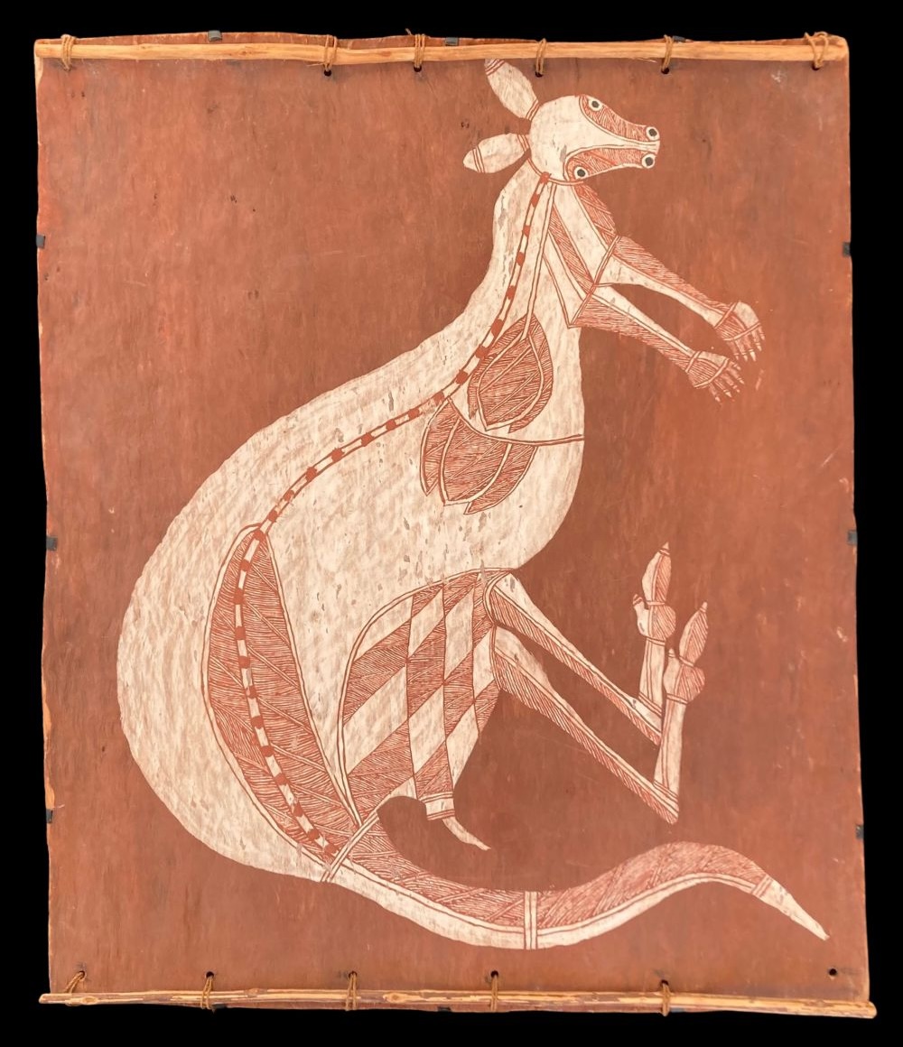 painting of a Kangaroo by Dick Nguelingueli Murramurra