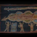 Groote Eylandt Bark painting of Ceremony