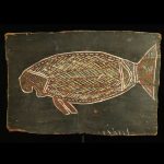 Groote Eylandt bark painting of a dugong
