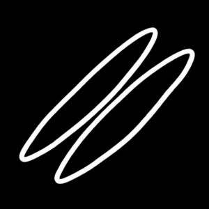 Traditional Aboriginal art symbol representing digging sticks shown as two elongated oval forms associated with gathering bush foods and women’s work.