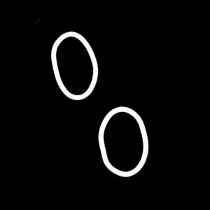 Traditional Aboriginal art symbol representing eggs shown as small oval forms associated with nesting sites and food gathering.