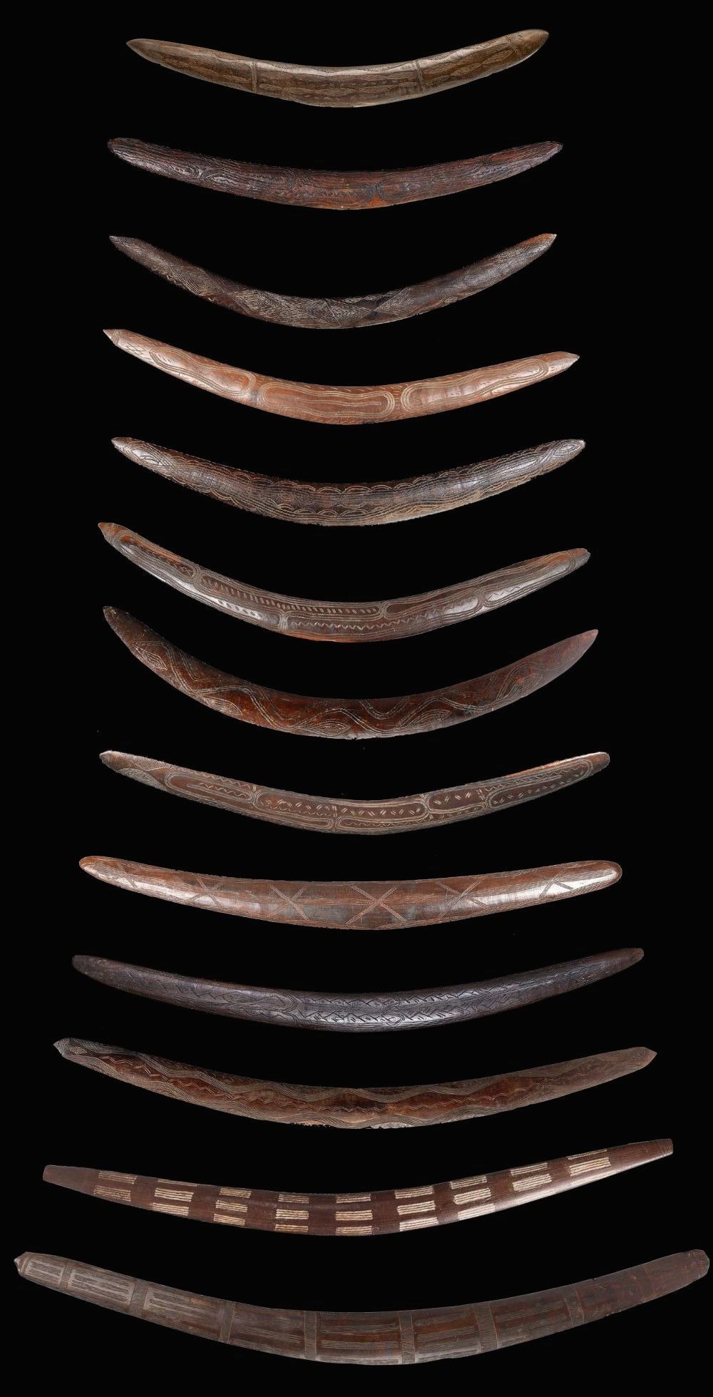 Antique aboriginal boomerangs from southern Queensland