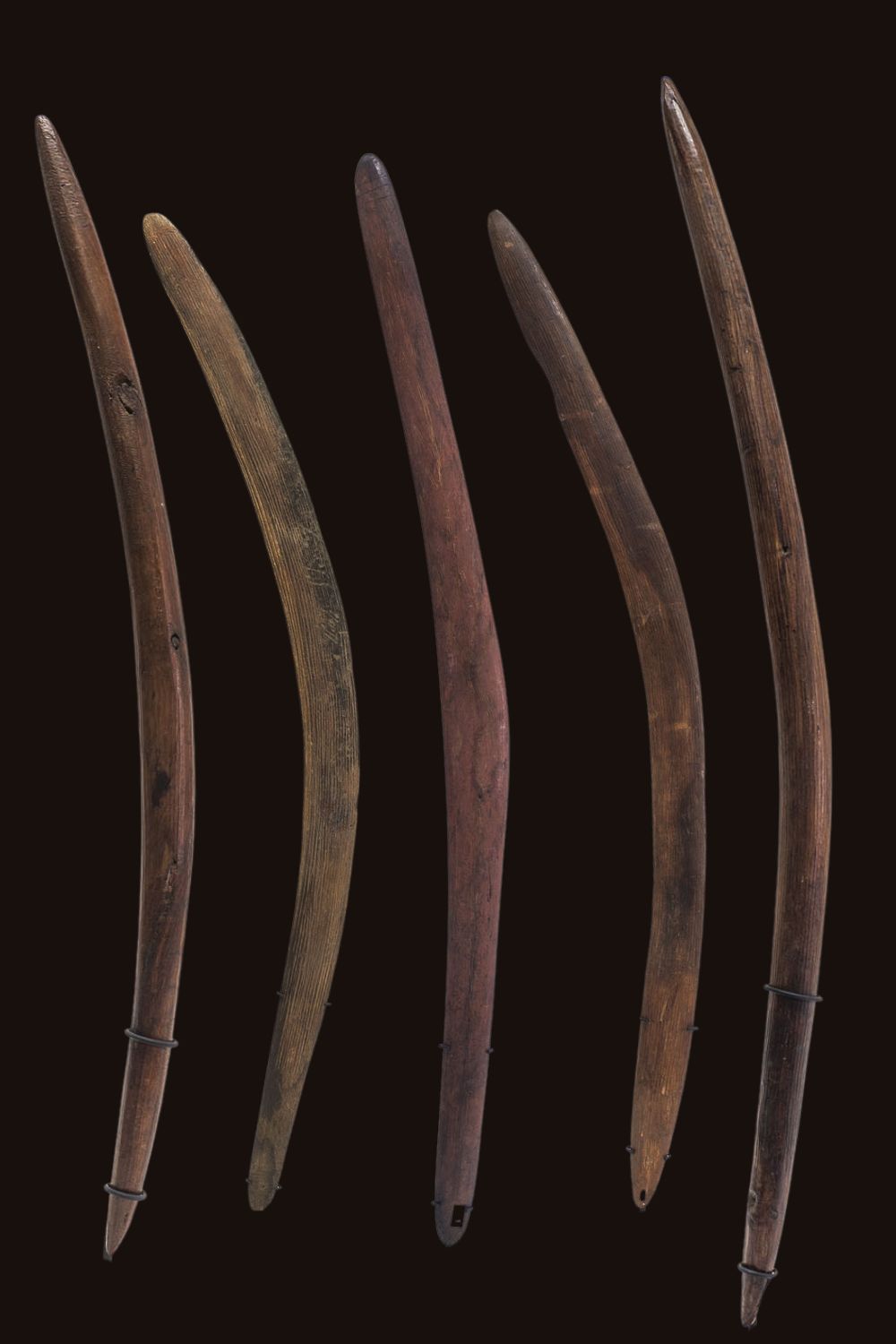 three Darling River aboriginal boomerangs