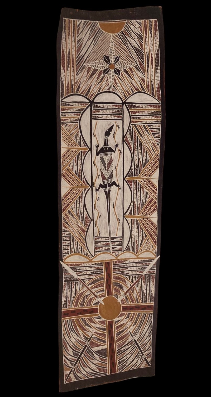 aboriginal bark painting by Mawalan 2 Marika – Yalangbara, 1995