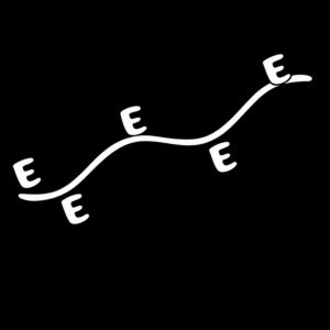 Traditional Aboriginal art symbol representing goanna or monitor lizard tracks shown as a wavy body line with repeated side footprints.