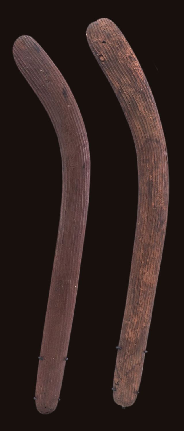Two Aboriginal Hunting boomerangs from the central desert region
