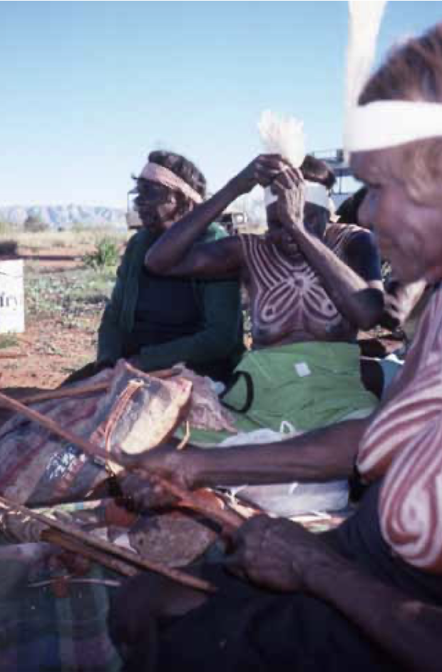 image of awelye aboriginal women's with body paint 