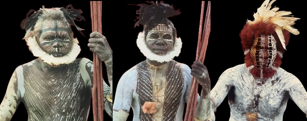 Tiwi ceremonial body paint designs showing traditional jilamara patterns used during Pukumani ceremony