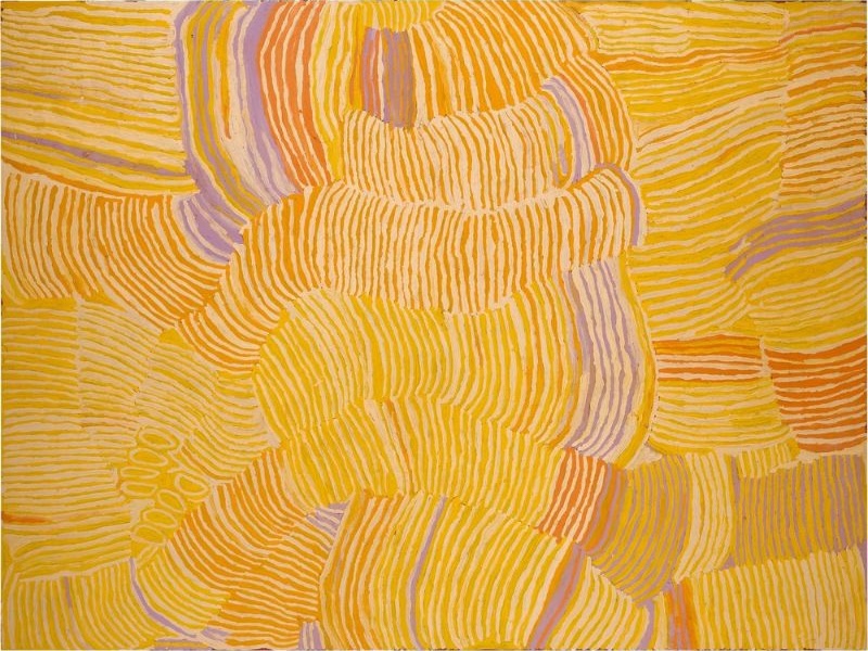 Lupulnga by Makinti Napanangka, 2003, synthetic polymer paint on Belgian linen, 183 × 244 cm.