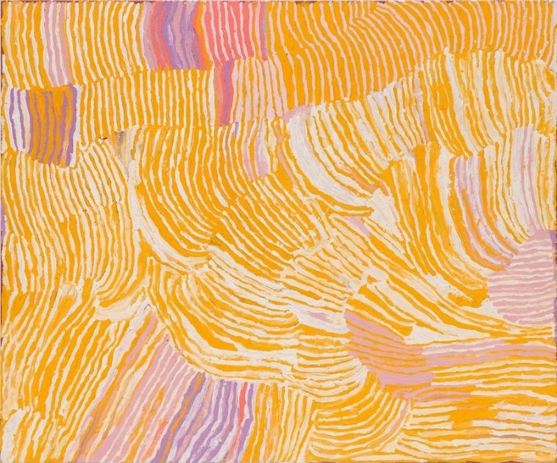 Lupulnga by Makinti Napanangka, 2003, acrylic on linen, 152.5 × 183 cm.