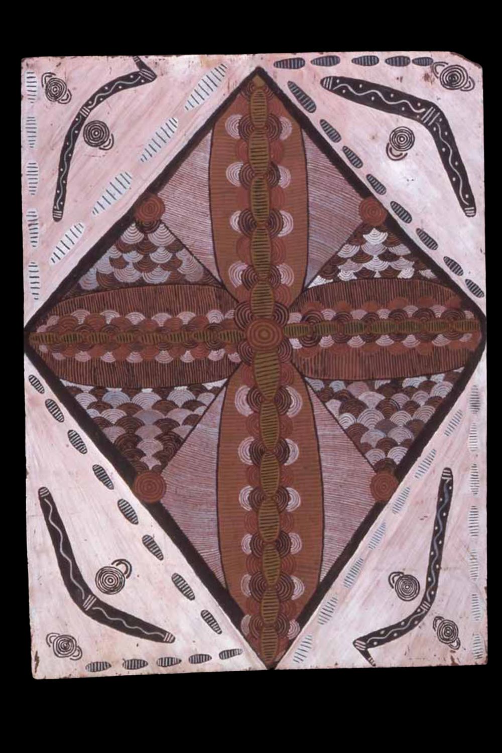 Honey Ant Dreaming painted by Tim Leura Tjapaltjarri on a Papunya Board during the early 1970s, depicting the ancestral Honey Ant journey across Western Desert Country.